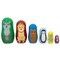 Set of 6 Wolf, Lion, Owl, Penguin Wild Animals Plastic Nesting Figurines 4.5 Inches